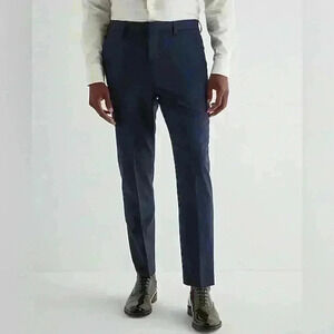 Express extra slim navy wool-blend modern tech suit pant